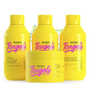 kit tongole para rizos la pocion shampoo + tratamiento + leave on + mascarilla matices cosmetics