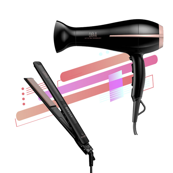 kit chia gama italy secador cabello + plancha cabello led matices