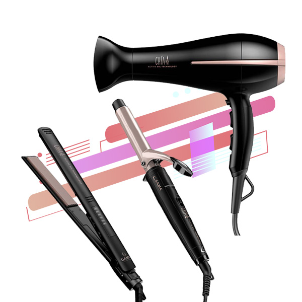 kit chia gama italy secador cabello + plancha cabello led + rizador cabello