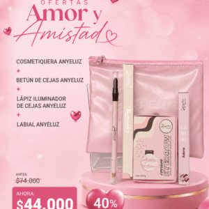 kit oferta Anyeluz cosmetiquera+lapiz cejas+betun cejas+labial