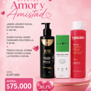 kit oferta jabon facial detox+serum facial cannabis+tonico facial