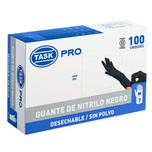 guantes nitrilo eco negro task pro talla m cja x 50 pares matices cosmetics