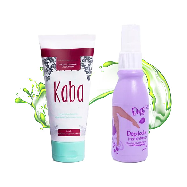 kit duo axilas perfectas kaba omg crema corporal aclarante + gel depilatorio matices cosmetics