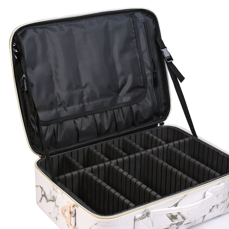 maleta maquillaje marmol blanco 10x38x28 pfiffery 1614bn matices cosmetics
