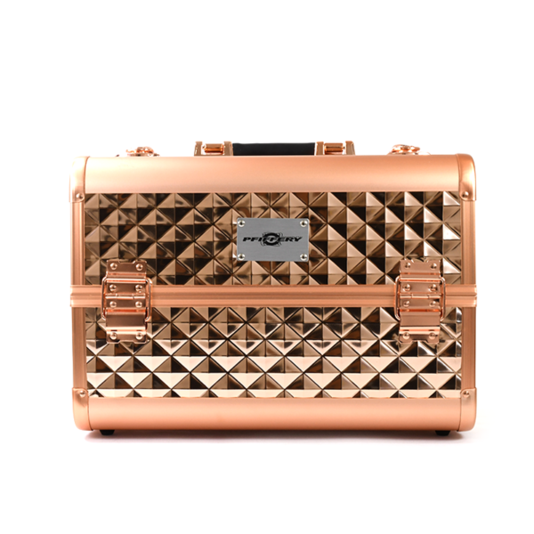 maleta maquillaje rose gold pfiffery 3626 23x36x26 cm matices cosmetics