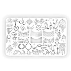 placa stamping deco b001 6x9 cm belimar matices cosmetics