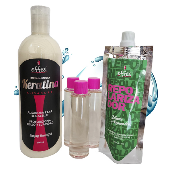 alisadora kit effes keratina 500 gr + repo 80 ml + sh prep 60 ml matices cosmetics