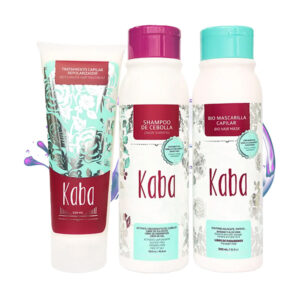 kit crecimiento y reparacion kaba shampoo cebolla + bio mascarilla + repolarizador matices cosmetics