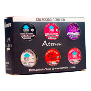 polvo acrilico color atenea 6 tonos latin nails matices cosmetics