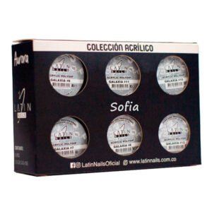 polvo acrilico galaxia sofia 6 tonos latin nails matices cosmetics